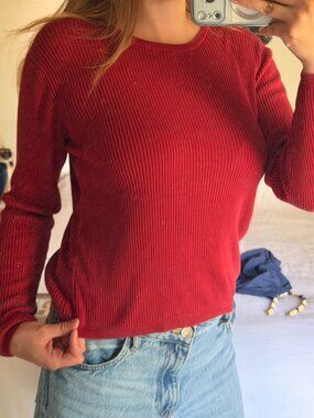 Vintage Brooks Brothers 100% Silk Red Knit Top